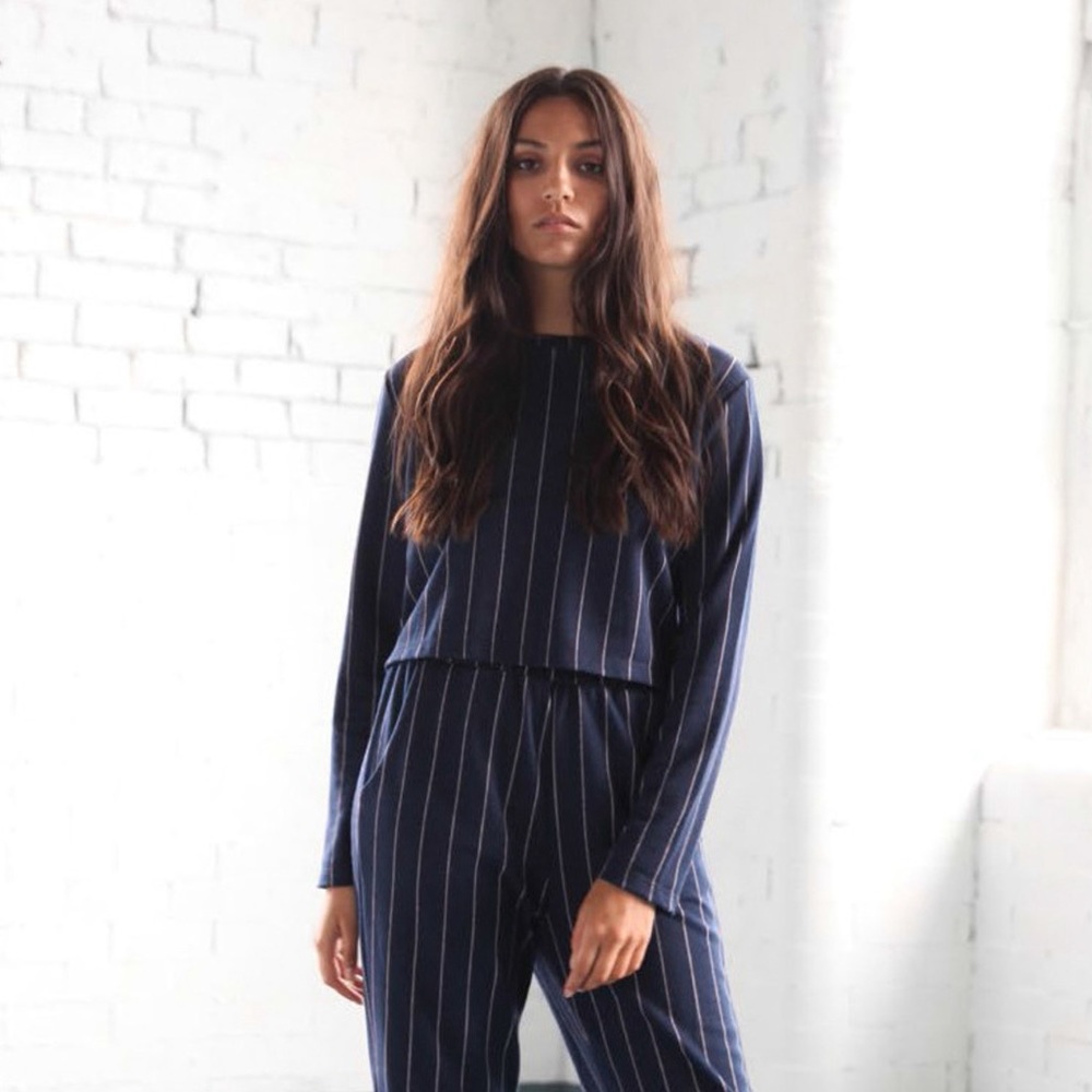 Native Youth navy striped sweater